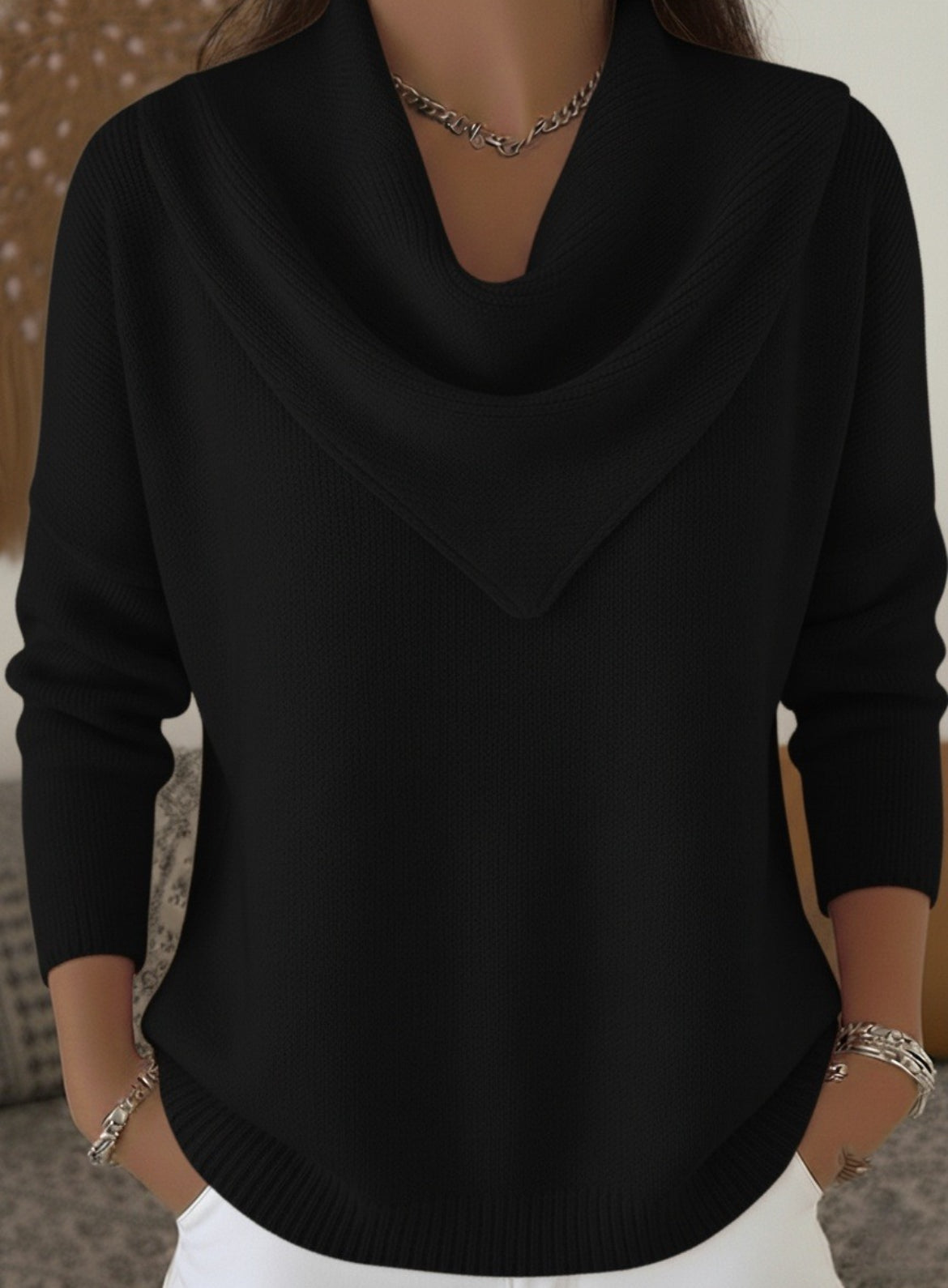 Amber™ | Naiste Sviiter Elegantse Kolmnurkse Kaelusega