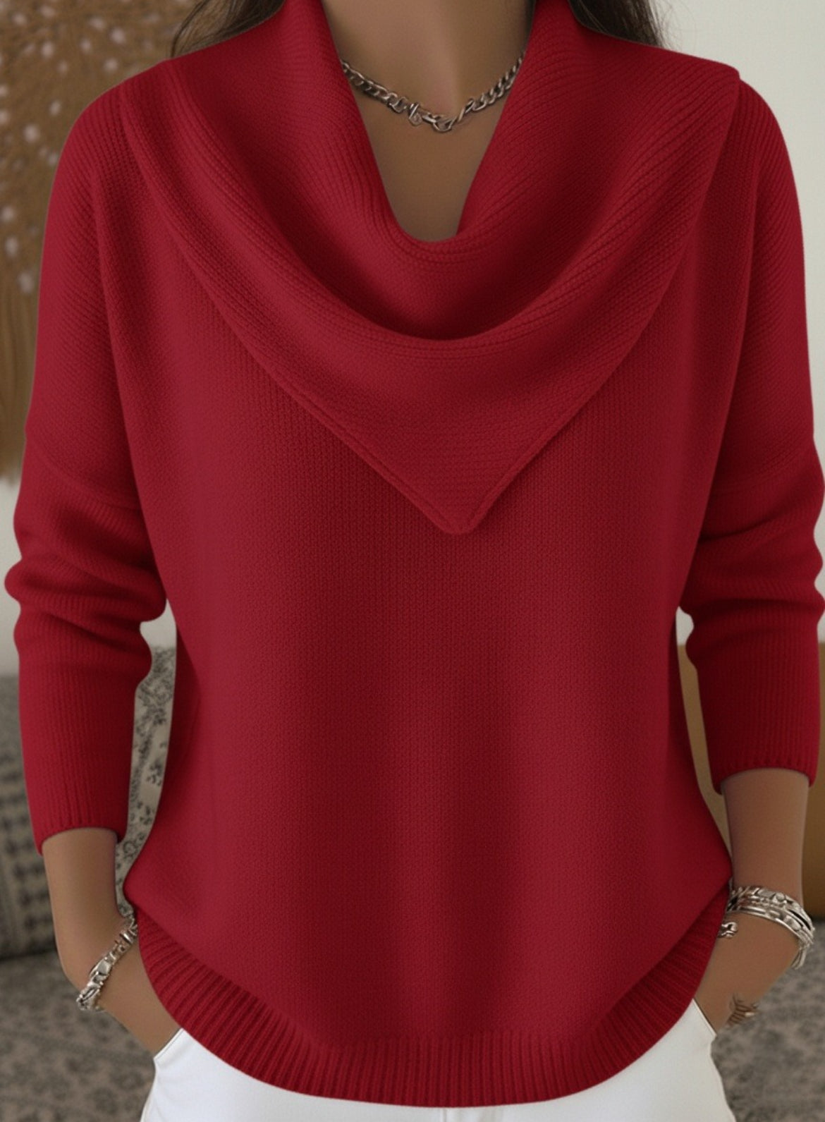 Amber™ | Naiste Sviiter Elegantse Kolmnurkse Kaelusega